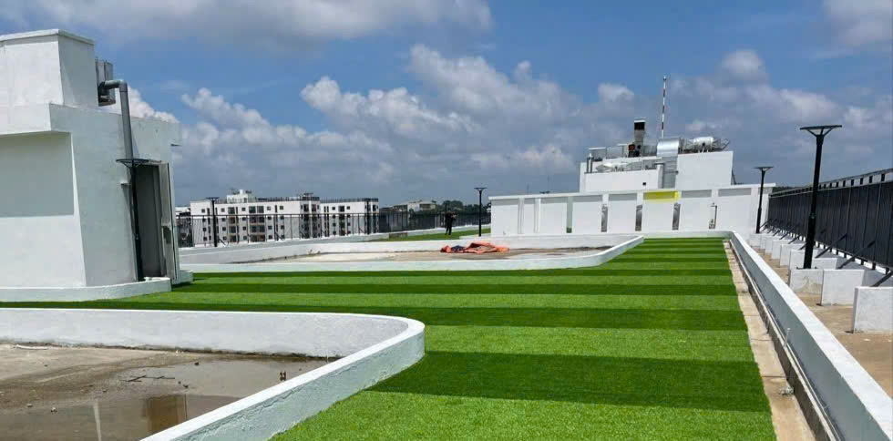 cỏ nhân tạo sân thượng cần giờ