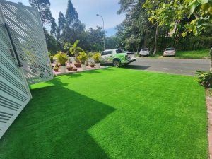 thảm cỏ nhân tạo trải trước nhà